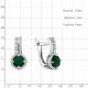 Серебряные серьги AQUAMARINE А4469709А с фианитом и агатом