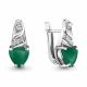 Серебряные серьги AQUAMARINE А4469909А с фианитом и агатом