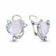 Серебряные серьги AQUAMARINE А4470505А с топазом, фианитом и перламутром