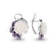 Серебряные серьги AQUAMARINE А4470604А с фианитом, аметистом и перламутром
