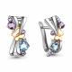 Серьги из лимонного серебра AQUAMARINE А4471430 с топазом, фианитом, аметистом и миксом камней
