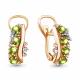 Серьги из золочёного серебра AQUAMARINE А4471507А-пк с фианитом и хризолитом