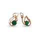 Серьги из золочёного серебра AQUAMARINE А4472509А-п с фианитом и агатом