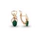 Серьги из золочёного серебра AQUAMARINE А4472709А-п с фианитом и агатом