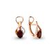 Серьги из золочёного серебра AQUAMARINE А4472903А-п с фианитом и гранатом