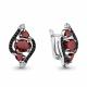 Серебряные серьги AQUAMARINE А4474603Ч с фианитом, гранатом и ювелирным кристаллом