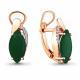 Серьги из золочёного серебра AQUAMARINE А4475909А-п с фианитом и агатом
