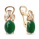 Серьги из золочёного серебра AQUAMARINE А4477209А-п с фианитом и агатом