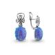 Серебряные серьги AQUAMARINE А4477397А с фианитом и опалом