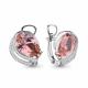 Серебряные серьги AQUAMARINE А4478590А с фианитом и морганитом