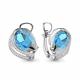 Серебряные серьги AQUAMARINE А4478592А с топазом и фианитом
