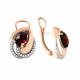 Серьги из золочёного серебра AQUAMARINE А4478703А-п с фианитом и гранатом