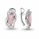 Серебряные серьги AQUAMARINE А4479390А с фианитом и морганитом