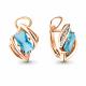 Серьги из золочёного серебра AQUAMARINE А4479792А-п с топазом и фианитом