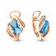 Серьги из золочёного серебра AQUAMARINE А4479793А-п с фианитом и Лондон топазом