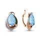 Серьги из золочёного серебра AQUAMARINE А4479988А-п с фианитом и турмалином