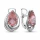 Серебряные серьги AQUAMARINE А4479990А с фианитом и морганитом