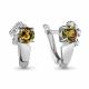 Серебряные серьги AQUAMARINE А4480319А с фианитом и султанитом