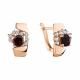 Серьги из золочёного серебра AQUAMARINE А4480503А-п с фианитом и гранатом