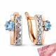 Серьги из золочёного серебра AQUAMARINE А44840506А-пк с фианитом и топазом Swarovski