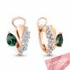 Серьги из золочёного серебра AQUAMARINE А44849503А-п с фианитом и топазом Swarovski