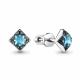 Серебряные серьги AQUAMARINE А4486505Ч с топазом и ювелирным кристаллом