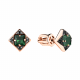 Серьги из золочёного серебра AQUAMARINE А4486509Ч-п с агатом и ювелирным кристаллом