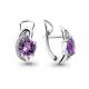 Серебряные серьги AQUAMARINE А4487304А с фианитом и аметистом