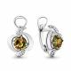 Серебряные серьги AQUAMARINE А4487519А с фианитом и султанитом