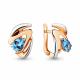 Серьги из золочёного серебра AQUAMARINE А4489905-пк с топазом