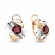 Серьги из золочёного серебра AQUAMARINE А4490403-пк с гранатом
