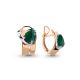 Серьги из золочёного серебра AQUAMARINE А4490709-пк с агатом