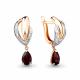 Серьги из золочёного серебра AQUAMARINE А4491303-пк с гранатом