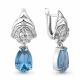 Серебряные серьги AQUAMARINE А4492288А с фианитом и турмалином