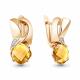 Серьги из золочёного серебра AQUAMARINE А4494706А-пк с фианитом и цитрином