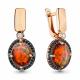 Серьги из золочёного серебра AQUAMARINE А4498387Ч-п с фианитом, опалом и ювелирным кристаллом