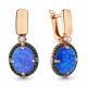 Серьги из золочёного серебра AQUAMARINE А4498395Ч-п с фианитом, опалом и ювелирным кристаллом