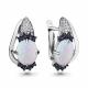 Серебряные серьги AQUAMARINE А4498698Б с фианитом, опалом, гидротермальным сапфиром и миксом камней