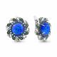 Серебряные серьги AQUAMARINE А4498895БГ с фианитом, сапфиром, опалом, гидротермальным сапфиром, гидротермальным изумрудом и миксом камней