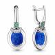 Серебряные серьги AQUAMARINE А4499095Г с фианитом, опалом, гидротермальным изумрудом и миксом камней