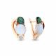 Серьги из золочёного серебра AQUAMARINE А4499198Г-п с фианитом, опалом, гидротермальным изумрудом и миксом камней