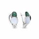 Серебряные серьги AQUAMARINE А4499198Г с фианитом, опалом, гидротермальным изумрудом и миксом камней