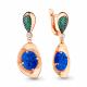 Серьги из золочёного серебра AQUAMARINE А4499295Г-п с фианитом, опалом, гидротермальным изумрудом и миксом камней