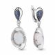 Серебряные серьги AQUAMARINE А4499298Б с фианитом, опалом, гидротермальным сапфиром, миксом камней и шпинелью
