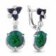Серебряные серьги AQUAMARINE А4499596Б с фианитом, опалом, гидротермальным сапфиром и миксом камней