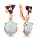 Серьги из золочёного серебра AQUAMARINE А4499598В-п с фианитом, опалом, миксом камней и турмалином