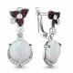 Серебряные серьги AQUAMARINE А4499598В с фианитом, опалом, турмалином и ювелирным кристаллом
