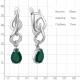 Серебряные серьги AQUAMARINE А45000409А с фианитом и агатом