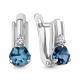 Серебряные серьги AQUAMARINE А45001093А с фианитом и Лондон топазом