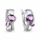 Серебряные серьги AQUAMARINE А45001604А с фианитом и аметистом